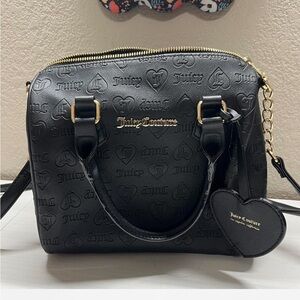 Juicy Couture Black Satchel with Gold Accents